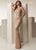 Jasz Couture - 6256 Embellished Halter Neck Sheath Gown In Neutral