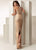 Jasz Couture - 6256 Embellished Halter Neck Sheath Gown In Neutral