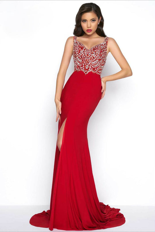 Mac Duggal - Black White Red Style 62575R in Red