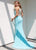 Jasz Couture - 6257 Contoured Illusion Panel High Neck Gown In Blue