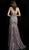 Jovani - 62587 Embroidered Deep Sweetheart Trumpet Dress In Gray