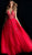 Jovani - 62619 Embellished Deep V-neck Ballgown With Open back in Red