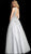 Jovani - 62619 Embellished Deep V-neck Ballgown With Open back in Silver