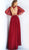 Jovani - 62626 Sheer Beaded Bodice Flared Sleeves Evening Dress In Red