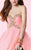 Alyce Paris  - 3651 Embellished Strapless Pleated Cocktail Dress in Pink