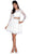 May Queen - MQ1490 Sheer Long Sleeve A-line Cocktail Dress In White