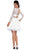 May Queen - MQ1490 Sheer Long Sleeve A-line Cocktail Dress In White