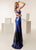 Jasz Couture - 6268 Sequined Two Piece Halter Sheath Dress In Blue