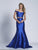 Dave & Johnny - A6271 Two-Piece Off-Shoulder Mermaid Gown in Blue