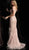 Jovani - 62744 Illusion Paneled Off Shoulder Fringed Gown in Pink