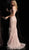 Jovani - Illusion Paneled Off Shoulder Fringed Gown 62744 In Pink and Gold