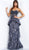 Jovani - 62747 Embellished Sweetheart Peplum Ruffled Sheath Dress In Gray