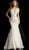 Jovani - 62763 Embroidered V-neck Mermaid Dress In Neutral