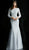 Jovani - 62766 Long Sleeve Ornate Lace Trumpet Gown In Silver