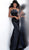 Jovani - 62806 Halter Neck Stretch Glitter Trumpet Dress in Black and Blue