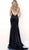 Jovani - 62806 Halter Neck Stretch Glitter Trumpet Dress in Black and Blue