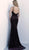 Jovani - 62807 Stretch Glitter Plunging V-neck Trumpet Dress in Black and Pink
