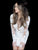 Jovani - 62811 Floral Sequined Long Sleeves Dress In White