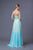 Alyce Paris - Strapless Sweetheart  Beaded Bodice Silky Chiffon Long Dress 6285 In Blue and Green