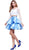 Quarter Sleeve Laced Two-Piece Cocktail Dress
