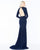 Mac Duggal - 62908M Long Sleeve Jewel Sheath Dress In Blue