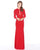 Mac Duggal - 62908M Long Sleeve Jewel Sheath Dress In Red