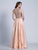 Dave & Johnny - A6290 Embellished Illusion Halter A-line Dress in Orange