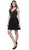 Beaded V-neck Scoop Back A-line Cocktail Dress