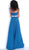 Jovani - 62920 Strapless Crystal Embellished V-neck A-line Dress in Blue
