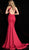 Jovani - 62926 Sleeveless Halter Mermaid Dress With Train in Red