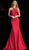 Jovani - 62926 Sleeveless Halter Mermaid Dress With Train in Red