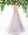 Mac Duggal - 62932D Sleeveless Ornate V-Neck Organza Gown In Gray