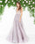 Mac Duggal - 62932D Sleeveless Ornate V-Neck Organza Gown In Gray