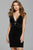 62944 Plunging V-Neckline Beaded Cocktail Dress