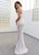 Jasz Couture - 6294 Beaded Lace High Neck Sheath Dress In White