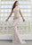 Jasz Couture - 6294 Beaded Lace High Neck Sheath Dress In White