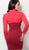 Jovani - 62957 Long Sleeve Knotted Bust Sheath Cocktail Dress In Orange and Red