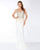 Mac Duggal - 62957R Sleeveless Beaded Formal with Fringe Detail In White and Gold