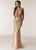 Jasz Couture - 6295 Halter Neck Embellished Sheath Gown In Neutral