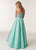 Jasz Couture - 6296 Beaded Halter Taffeta A-line Dress In Green