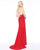 Cassandra Stone - 62974A Embellished High Halter Sheath Dress In Red