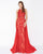 Mac Duggal - 62976R Lace Illusion Halter Sheath Dress In Red