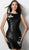 Jovani - 62985 Crystal Hearts Accent Little Black Dress In Black