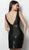 Jovani - 62985 Crystal Hearts Accent Little Black Dress In Black