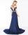 Mac Duggal - 62996R Exquisite Off The Shoulder Evening Gown with Train In Blue