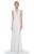 Tadashi Shoji - Sequined Plunging Halter Dress In White