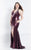 Rachel Allan Curves - 6302 Sequined Halter Trumpet Dress in Red
