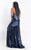 Rachel Allan Curves - 6302 Sequined Halter Trumpet Dress in Blue and Purple