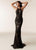Jasz Couture - 6302 Embellished Illusion Halter Sheath Dress In Black