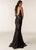 Jasz Couture - 6302 Embellished Illusion Halter Sheath Dress In Black
